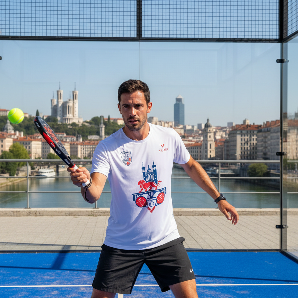 Homme jouant au padel - T-shirt Lyon Edition